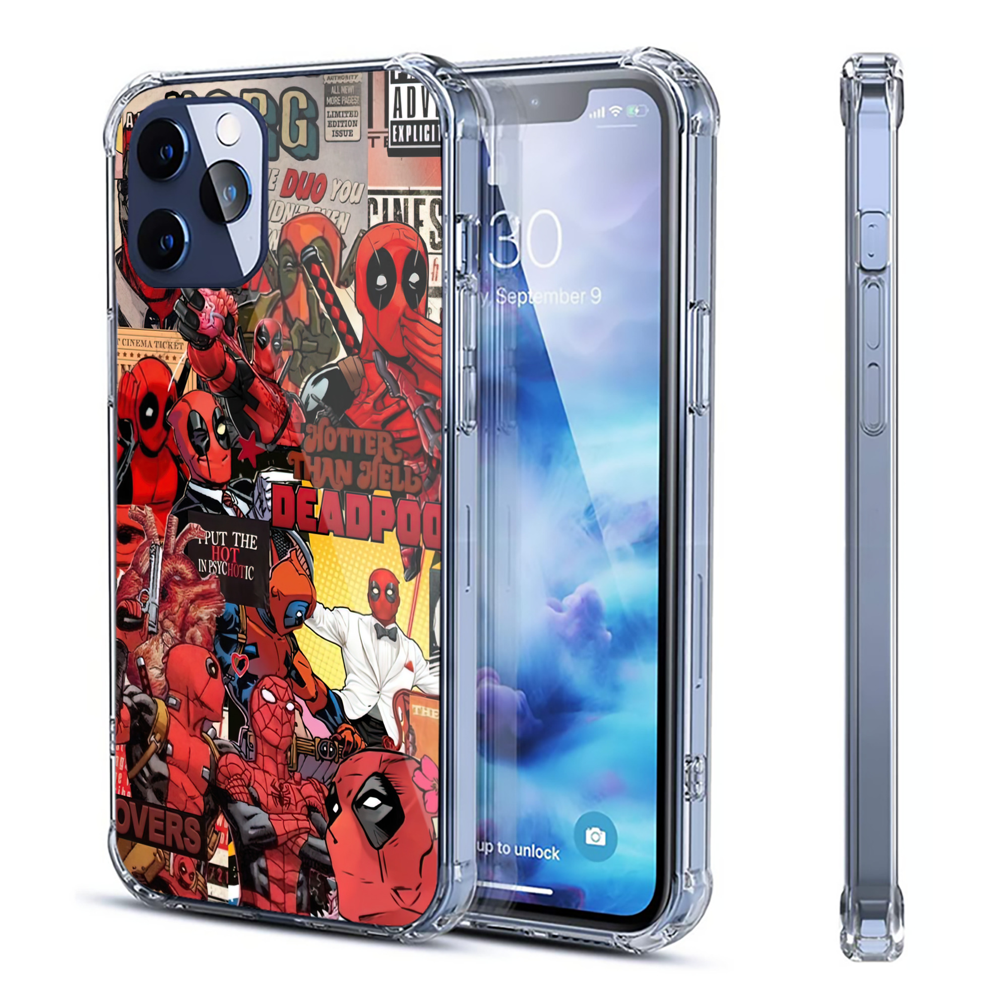 （画像用） Deadpool デッドプール 【iPhone 12シリーズ対応】透明スマホケース（クリアソフトケース）